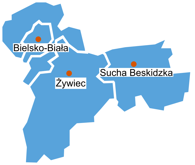 Mapa obszaru działania